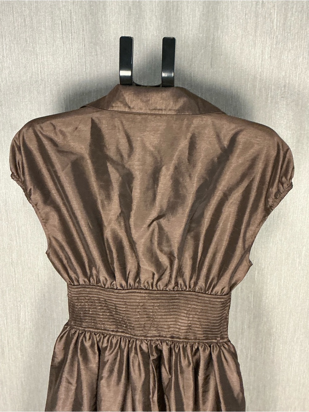 Hutch Brown Shirred-Waist Maxi Dress Medium Petite - Picture 9 of 12